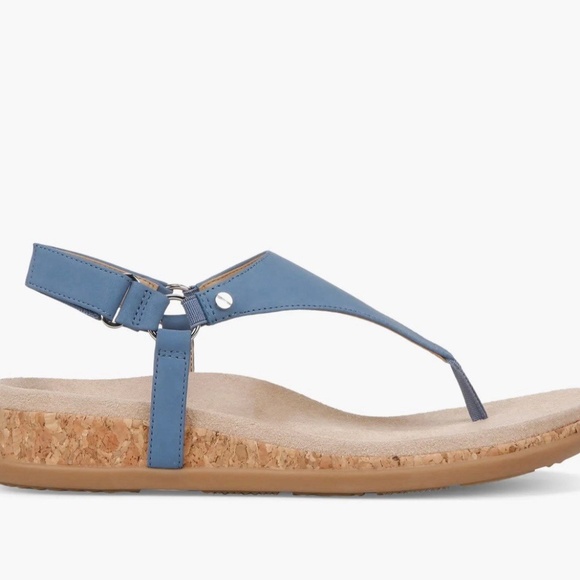 NIB Vionic Kirra II Sling Back Wedge Sandal Captains Blue Nubuck Women's Size 11 - Picture 1 of 9
